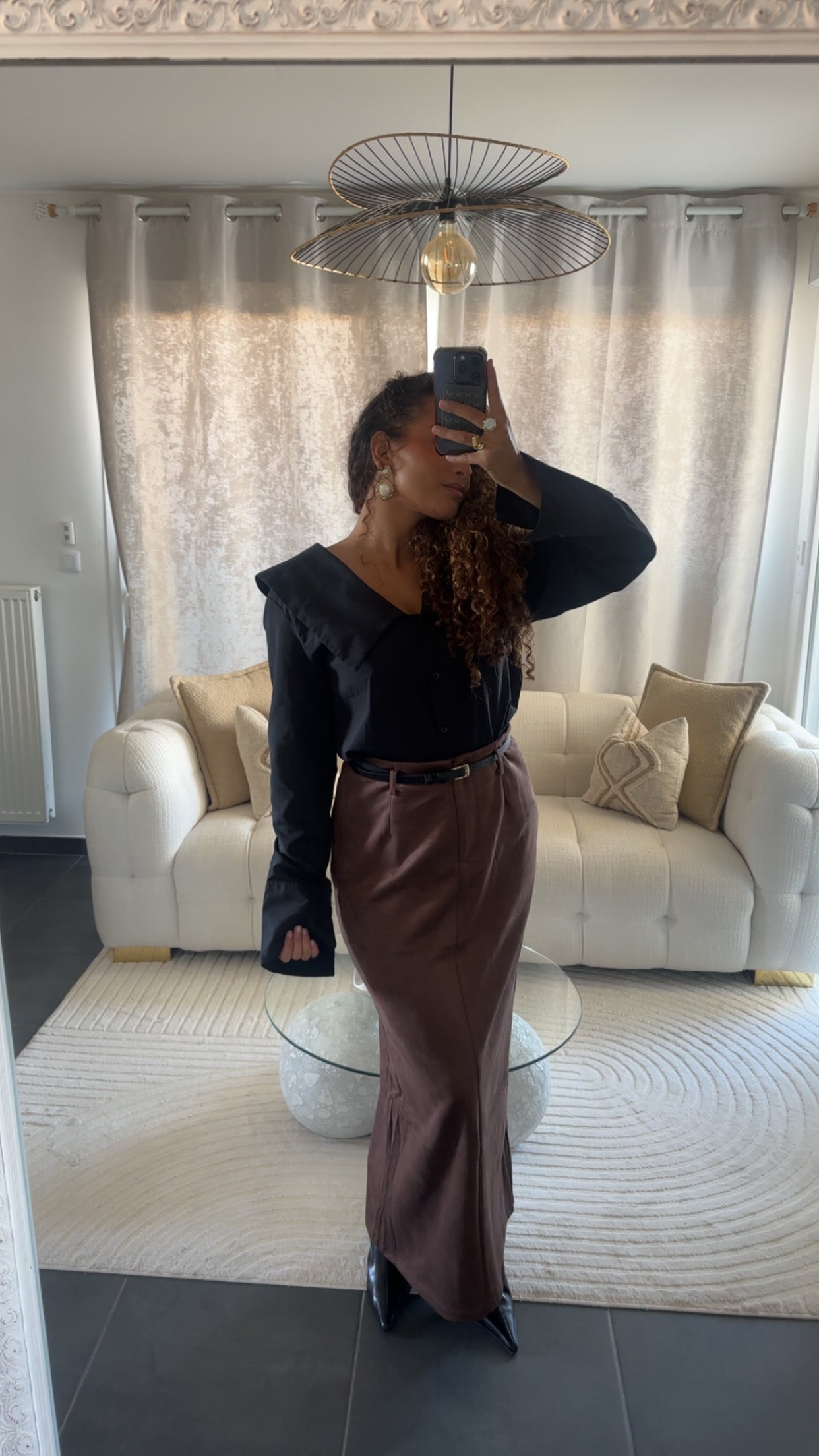 Jupe en daim | Brown
