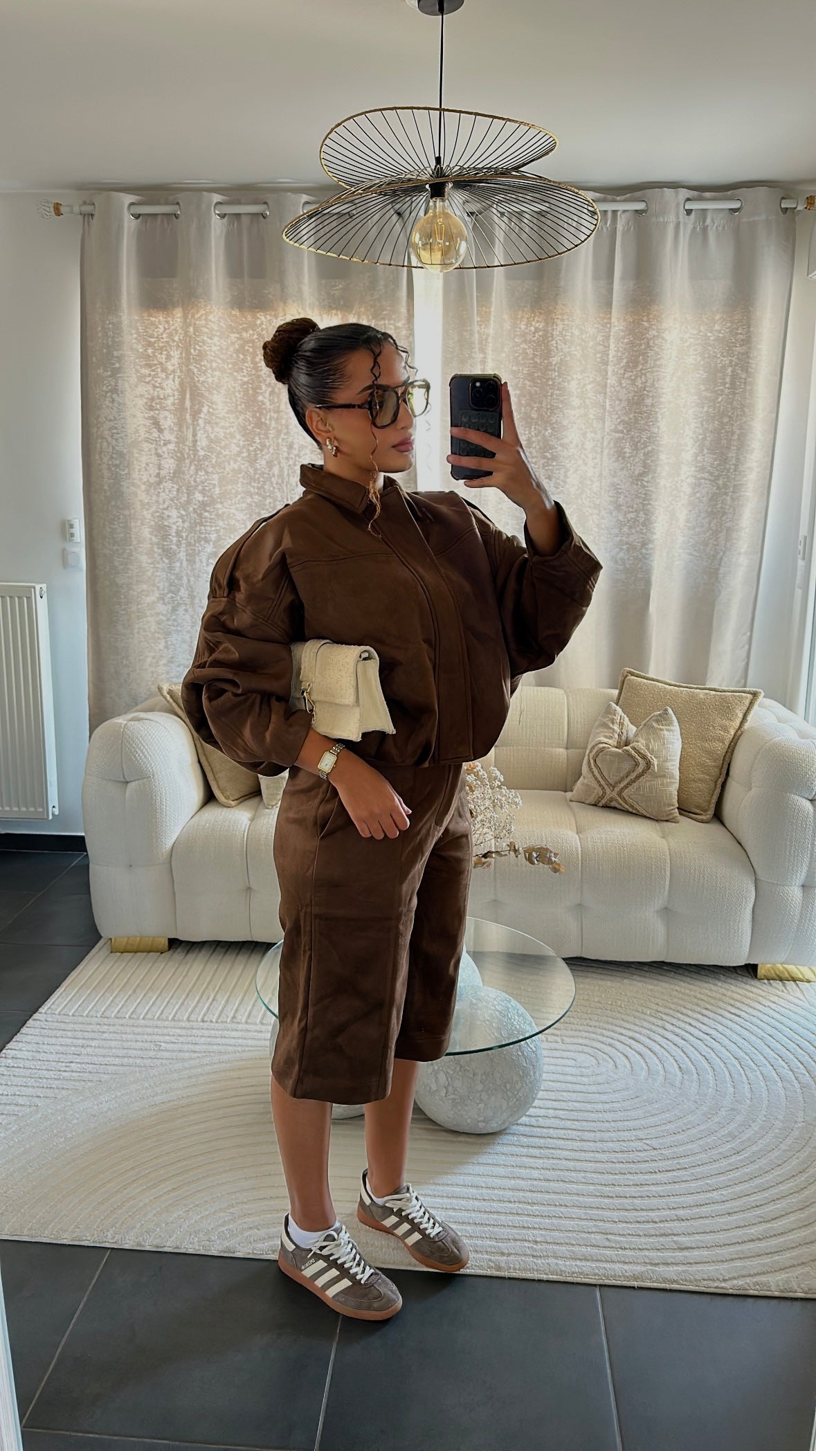 Veste large en daim