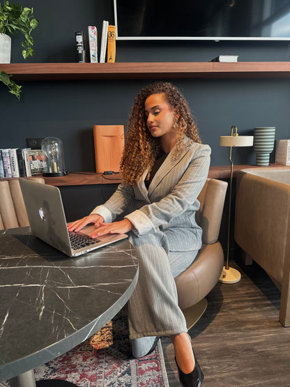Ensemble blazer à rayure | Gris