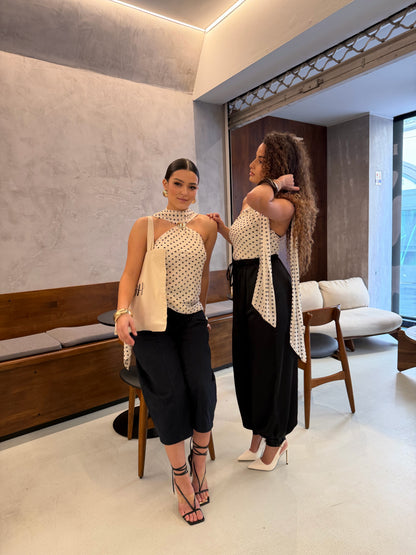 Pantalon bouffant satiné