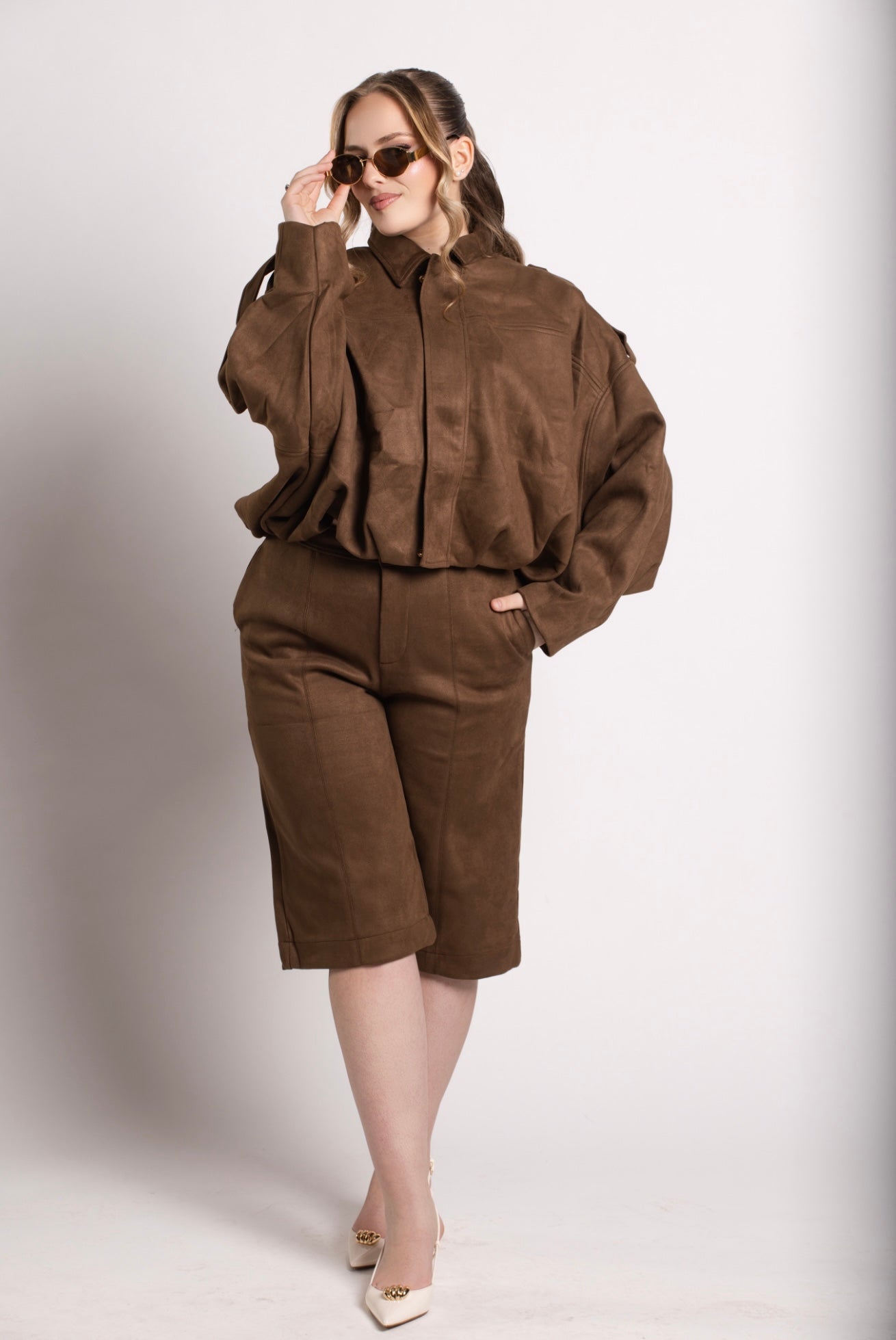 Veste large en daim