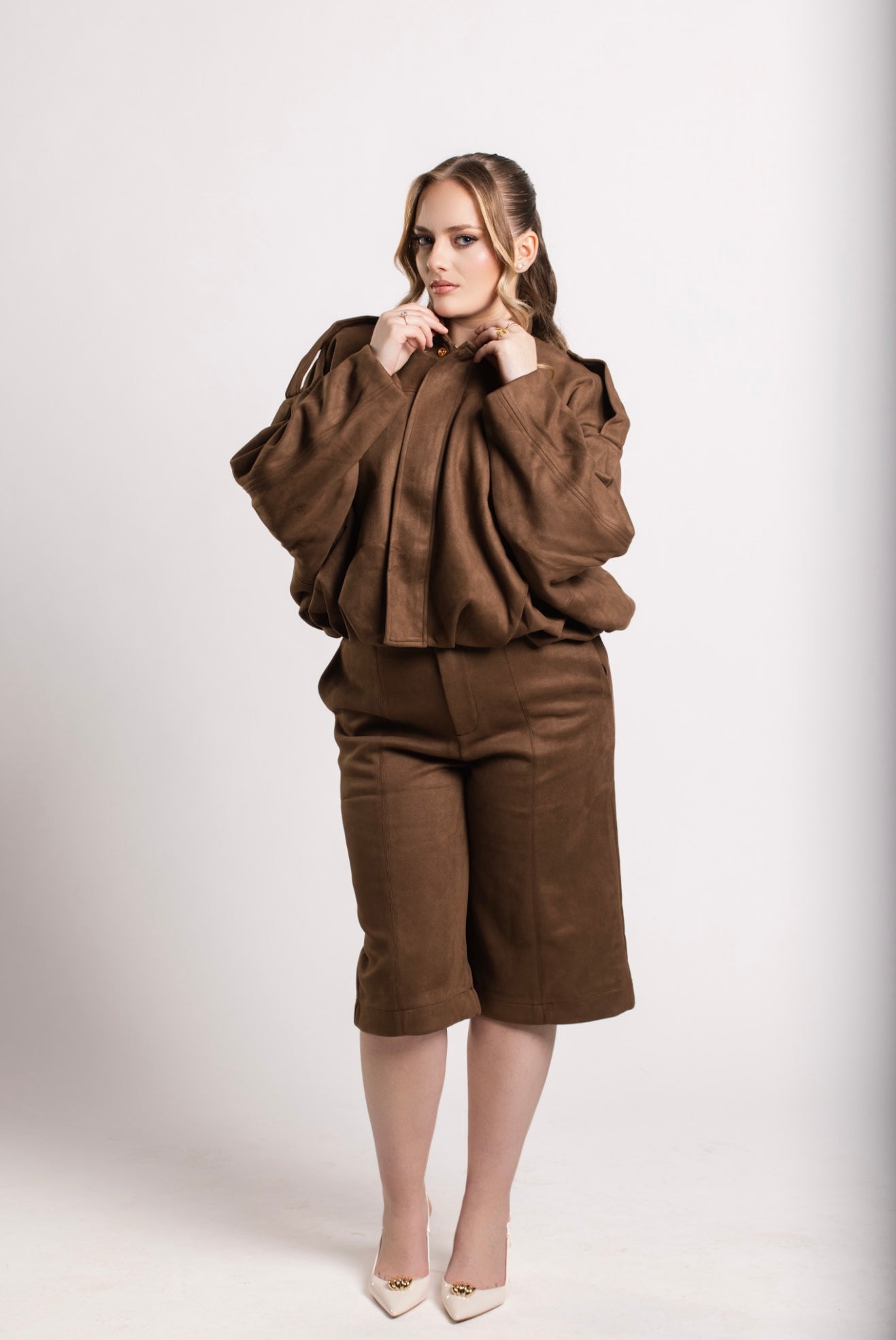 Veste large en daim