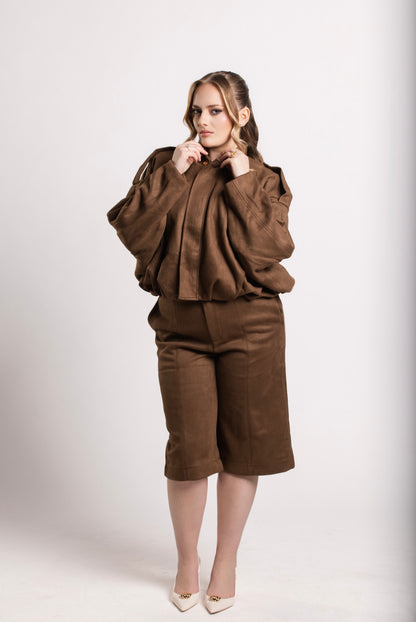 Veste large en daim