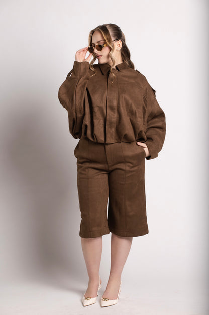 Veste large en daim