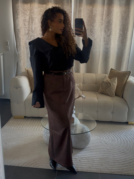 Jupe en daim | Brown